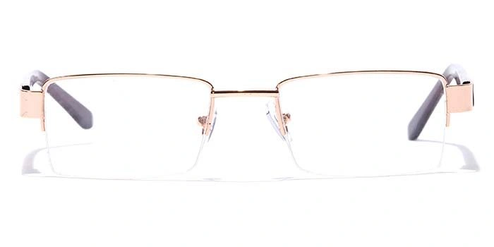 GRAVIATE by Coolwinks E25A7111 Glossy Gold Half Frame Rectangle Eyeglasses for Men and Women-