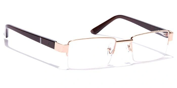 GRAVIATE by Coolwinks E25A7111 Glossy Gold Half Frame Rectangle Eyeglasses for Men and Women-GOLD-2