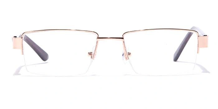 GRAVIATE by Coolwinks E25A7113 Glossy Gold Half Frame Rectangle Eyeglasses for Men and Women-