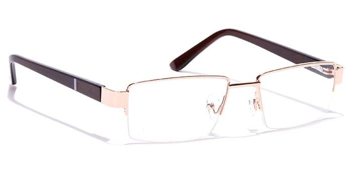 GRAVIATE by Coolwinks E25A7113 Glossy Gold Half Frame Rectangle Eyeglasses for Men and Women-GOLD-2