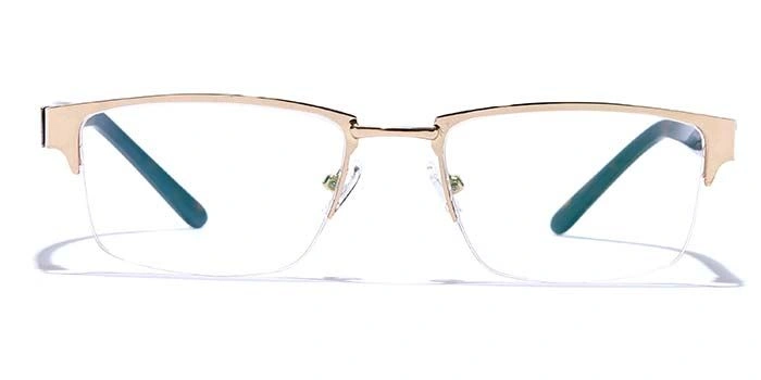 GRAVIATE by Coolwinks E25B6785 Glossy Gold Half Frame Rectangle Eyeglasses for Men and Women-