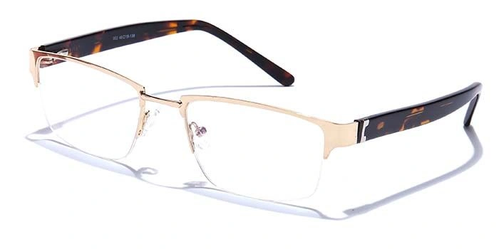 GRAVIATE by Coolwinks E25B6785 Glossy Gold Half Frame Rectangle Eyeglasses for Men and Women-GOLD-1