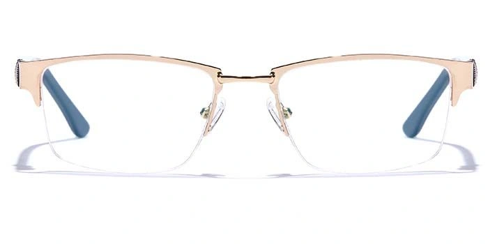 GRAVIATE by Coolwinks E25B6786 Glossy Gold Half Frame Rectangle Eyeglasses for Men and Women-