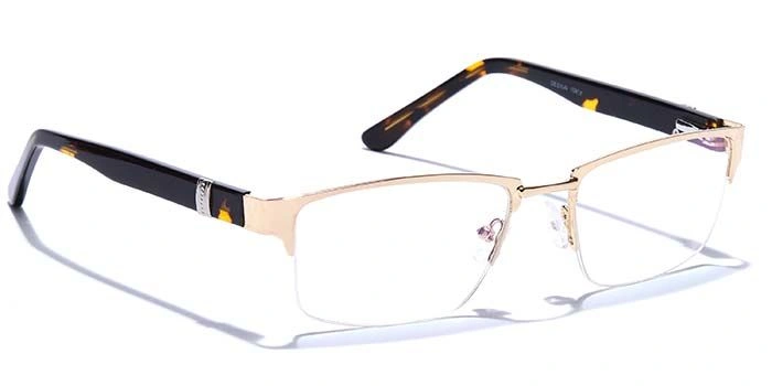 GRAVIATE by Coolwinks E25B6786 Glossy Gold Half Frame Rectangle Eyeglasses for Men and Women-GOLD-2