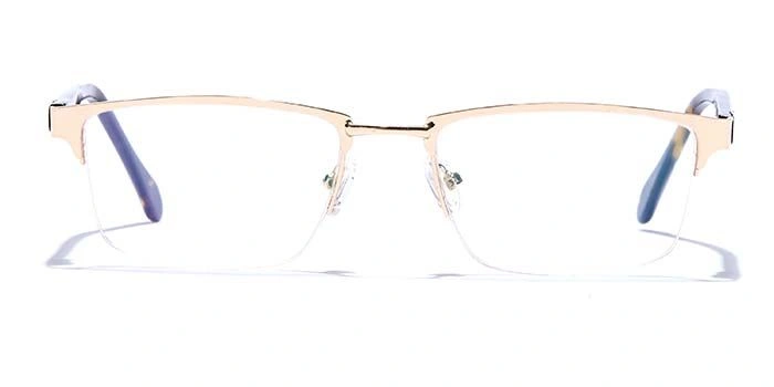 GRAVIATE by Coolwinks E25B6787 Glossy Gold Half Frame Rectangle Eyeglasses for Men and Women-