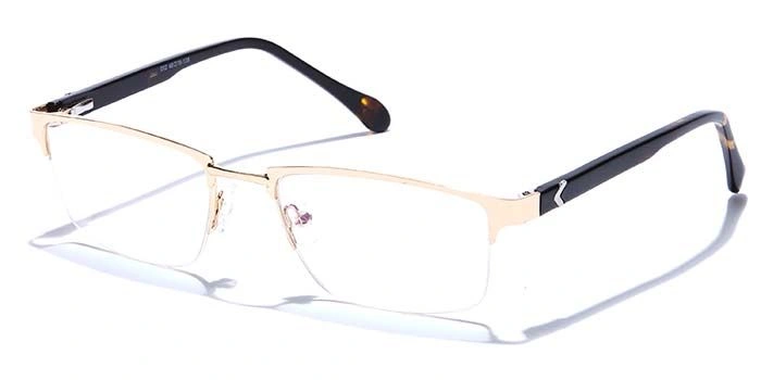 GRAVIATE by Coolwinks E25B6787 Glossy Gold Half Frame Rectangle Eyeglasses for Men and Women-GOLD-1