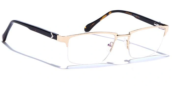 GRAVIATE by Coolwinks E25B6787 Glossy Gold Half Frame Rectangle Eyeglasses for Men and Women-GOLD-2