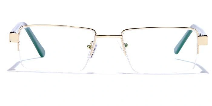 GRAVIATE by Coolwinks E25B6816 Glossy Gold Half Frame Rectangle Eyeglasses for Men and Women-