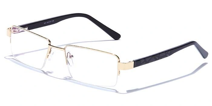 GRAVIATE by Coolwinks E25B6816 Glossy Gold Half Frame Rectangle Eyeglasses for Men and Women-GOLD-1