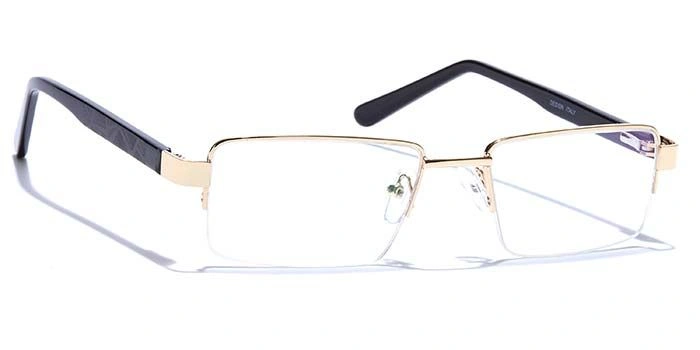 GRAVIATE by Coolwinks E25B6816 Glossy Gold Half Frame Rectangle Eyeglasses for Men and Women-GOLD-2