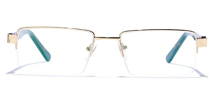 GRAVIATE by Coolwinks E25B6818 Glossy Gold Half Frame Rectangle Eyeglasses for Men and Women-