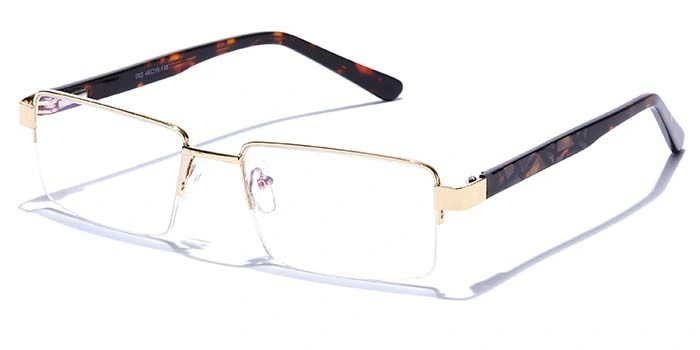 GRAVIATE by Coolwinks E25B6818 Glossy Gold Half Frame Rectangle Eyeglasses for Men and Women-GOLD-1