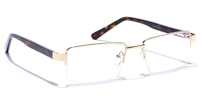 GRAVIATE by Coolwinks E25B6818 Glossy Gold Half Frame Rectangle Eyeglasses for Men and Women-GOLD-2