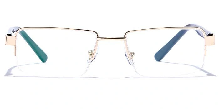 GRAVIATE by Coolwinks E25B6821 Glossy Gold Half Frame Rectangle Eyeglasses for Men and Women-