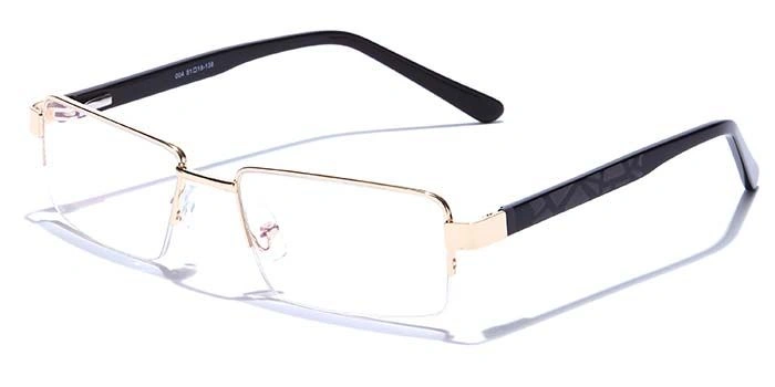 GRAVIATE by Coolwinks E25B6821 Glossy Gold Half Frame Rectangle Eyeglasses for Men and Women-GOLD-1