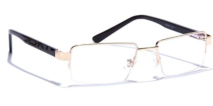 GRAVIATE by Coolwinks E25B6821 Glossy Gold Half Frame Rectangle Eyeglasses for Men and Women-GOLD-2