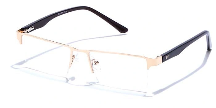 GRAVIATE by Coolwinks E25B6889 Glossy Gold Half Frame Rectangle Eyeglasses for Men and Women-GOLD-1