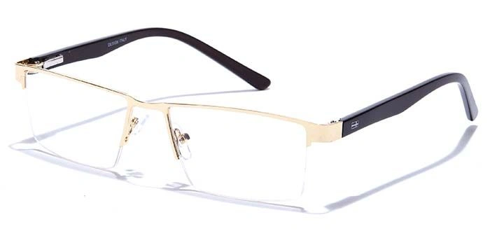 GRAVIATE by Coolwinks E25B6895 Glossy Gold Half Frame Rectangle Eyeglasses for Men and Women-GOLD-1