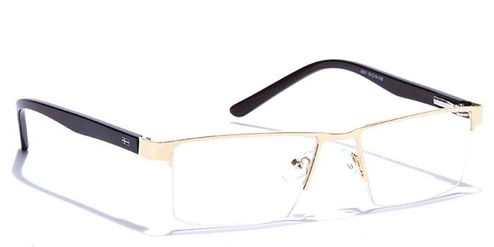 GRAVIATE by Coolwinks E25B6895 Glossy Gold Half Frame Rectangle Eyeglasses for Men and Women-GOLD-2