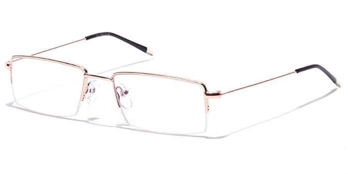 GRAVIATE by Coolwinks E25B7034 Glossy Gold Half Frame Rectangle Eyeglasses for Men and Women-GOLD-1