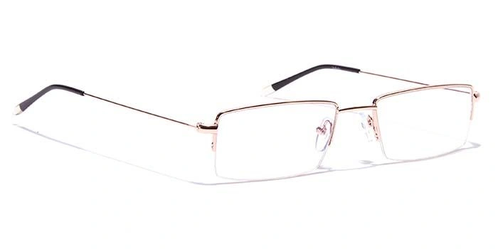 GRAVIATE by Coolwinks E25B7034 Glossy Gold Half Frame Rectangle Eyeglasses for Men and Women-GOLD-2