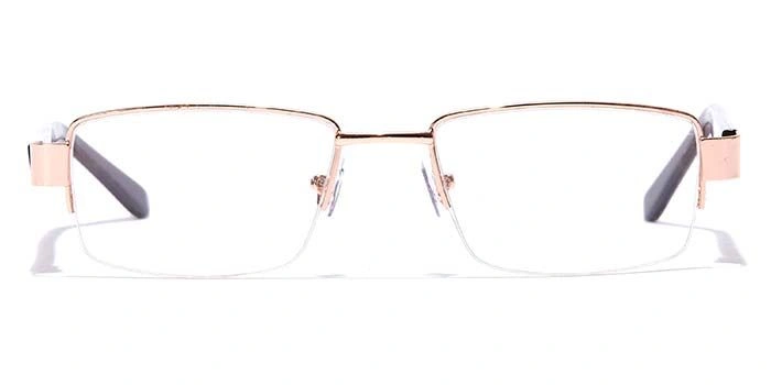 GRAVIATE by Coolwinks E25B7044 Glossy Gold Half Frame Rectangle Eyeglasses for Men and Women-