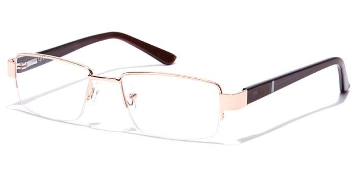 GRAVIATE by Coolwinks E25B7044 Glossy Gold Half Frame Rectangle Eyeglasses for Men and Women-GOLD-1