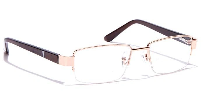 GRAVIATE by Coolwinks E25B7044 Glossy Gold Half Frame Rectangle Eyeglasses for Men and Women-GOLD-2