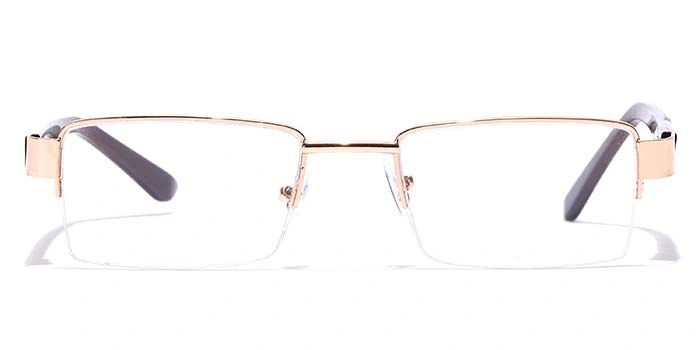 GRAVIATE by Coolwinks E25B7045 Glossy Gold Half Frame Rectangle Eyeglasses for Men and Women-