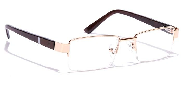 GRAVIATE by Coolwinks E25B7045 Glossy Gold Half Frame Rectangle Eyeglasses for Men and Women-GOLD-2