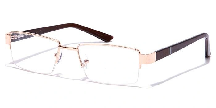 GRAVIATE by Coolwinks E25B7046 Glossy Gold Half Frame Rectangle Eyeglasses for Men and Women-GOLD-1