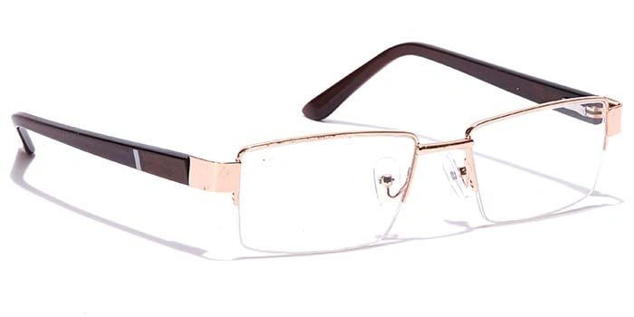 GRAVIATE by Coolwinks E25B7046 Glossy Gold Half Frame Rectangle Eyeglasses for Men and Women-GOLD-2