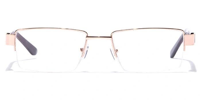 GRAVIATE by Coolwinks E25B7054 Glossy Gold Half Frame Rectangle Eyeglasses for Men and Women-