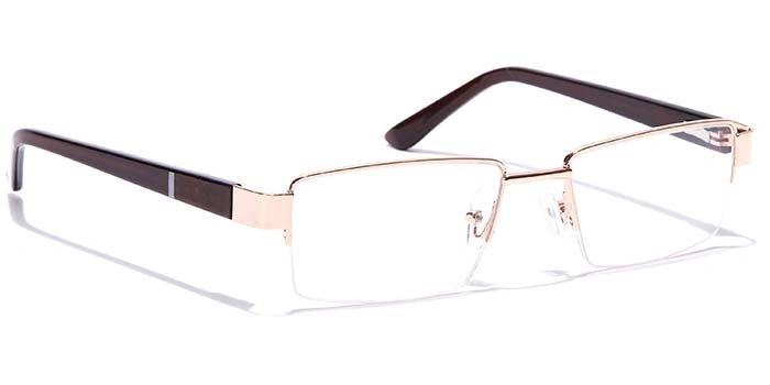 GRAVIATE by Coolwinks E25B7054 Glossy Gold Half Frame Rectangle Eyeglasses for Men and Women-GOLD-2