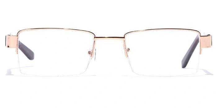 GRAVIATE by Coolwinks E25B7102 Glossy Gold Half Frame Rectangle Eyeglasses for Men and Women-