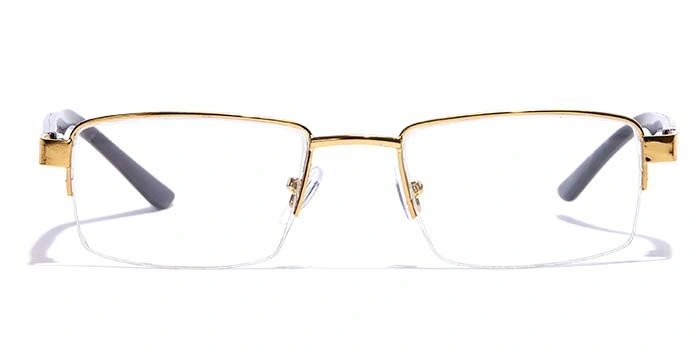 GRAVIATE by Coolwinks E25B7204 Glossy Gold Half Frame Rectangle Eyeglasses for Men and Women-