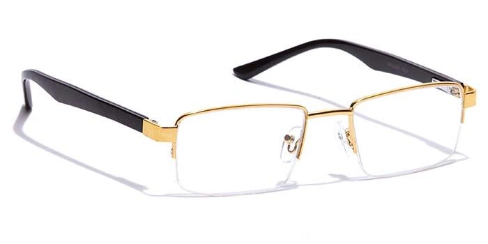 GRAVIATE by Coolwinks E25B7204 Glossy Gold Half Frame Rectangle Eyeglasses for Men and Women-GOLD-2