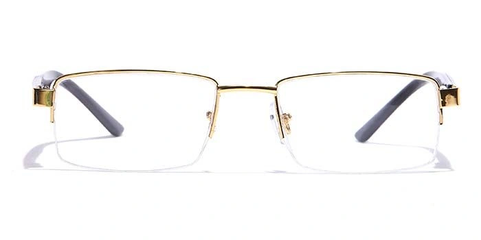 GRAVIATE by Coolwinks E25B7206 Glossy Gold Half Frame Rectangle Eyeglasses for Men and Women-