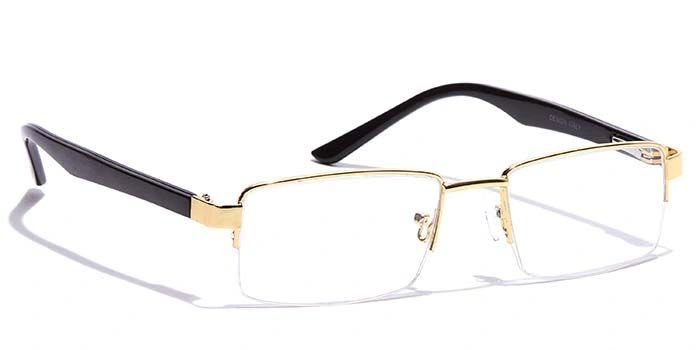 GRAVIATE by Coolwinks E25B7206 Glossy Gold Half Frame Rectangle Eyeglasses for Men and Women-GOLD-2