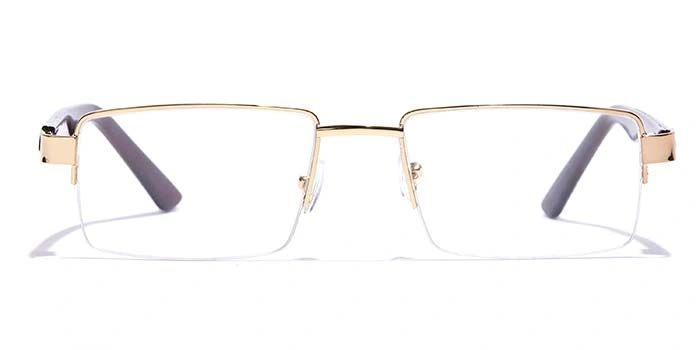 GRAVIATE by Coolwinks E25B7210 Glossy Gold Half Frame Rectangle Eyeglasses for Men and Women-