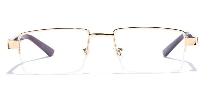 GRAVIATE by Coolwinks E25B7212 Glossy Gold Half Frame Rectangle Eyeglasses for Men and Women-