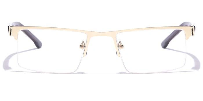 GRAVIATE by Coolwinks E25B7220 Glossy Gold Half Frame Rectangle Eyeglasses for Men and Women-