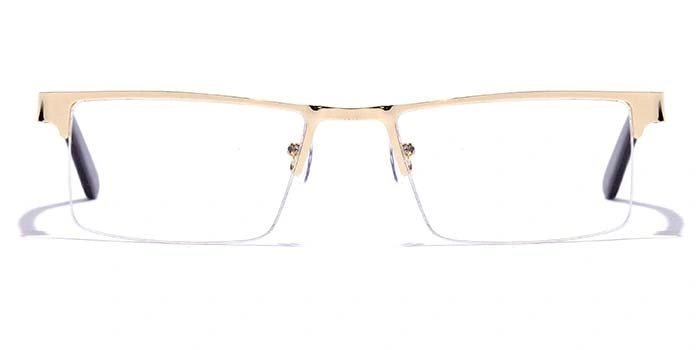 GRAVIATE by Coolwinks E25B7222 Glossy Gold Half Frame Rectangle Eyeglasses for Men and Women-