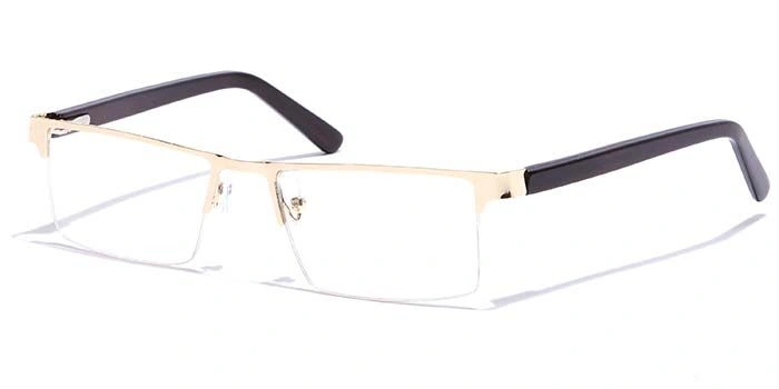 GRAVIATE by Coolwinks E25B7222 Glossy Gold Half Frame Rectangle Eyeglasses for Men and Women-GOLD-1