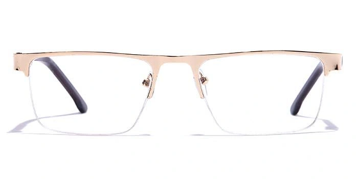 GRAVIATE by Coolwinks E25B7224 Glossy Gold Half Frame Rectangle Eyeglasses for Men and Women-