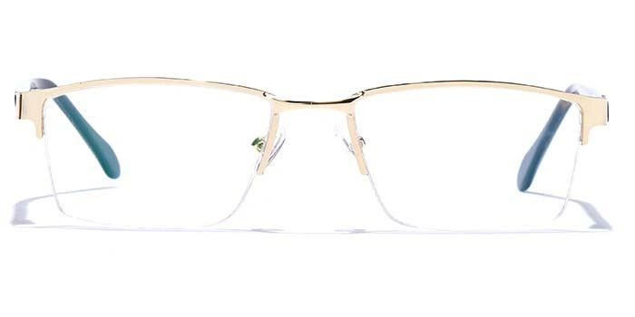 GRAVIATE by Coolwinks E25C6771 Glossy Gold Half Frame Rectangle Eyeglasses for Men and Women-