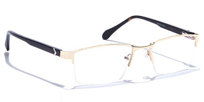 GRAVIATE by Coolwinks E25C6771 Glossy Gold Half Frame Rectangle Eyeglasses for Men and Women-GOLD-2