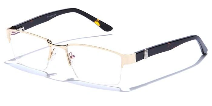 GRAVIATE by Coolwinks E25C6772 Glossy Gold Half Frame Rectangle Eyeglasses for Men and Women-GOLD-1