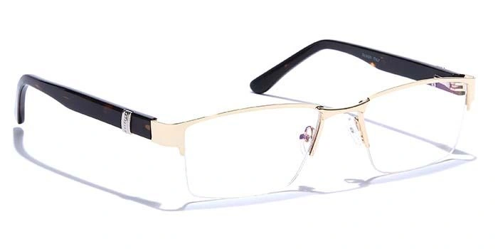 GRAVIATE by Coolwinks E25C6772 Glossy Gold Half Frame Rectangle Eyeglasses for Men and Women-GOLD-2