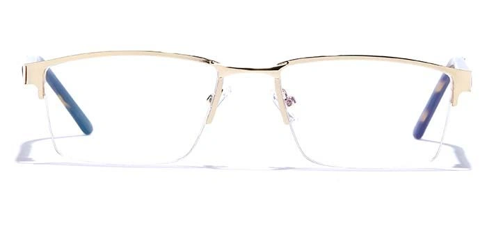 GRAVIATE by Coolwinks E25C6773 Glossy Gold Half Frame Rectangle Eyeglasses for Men and Women-